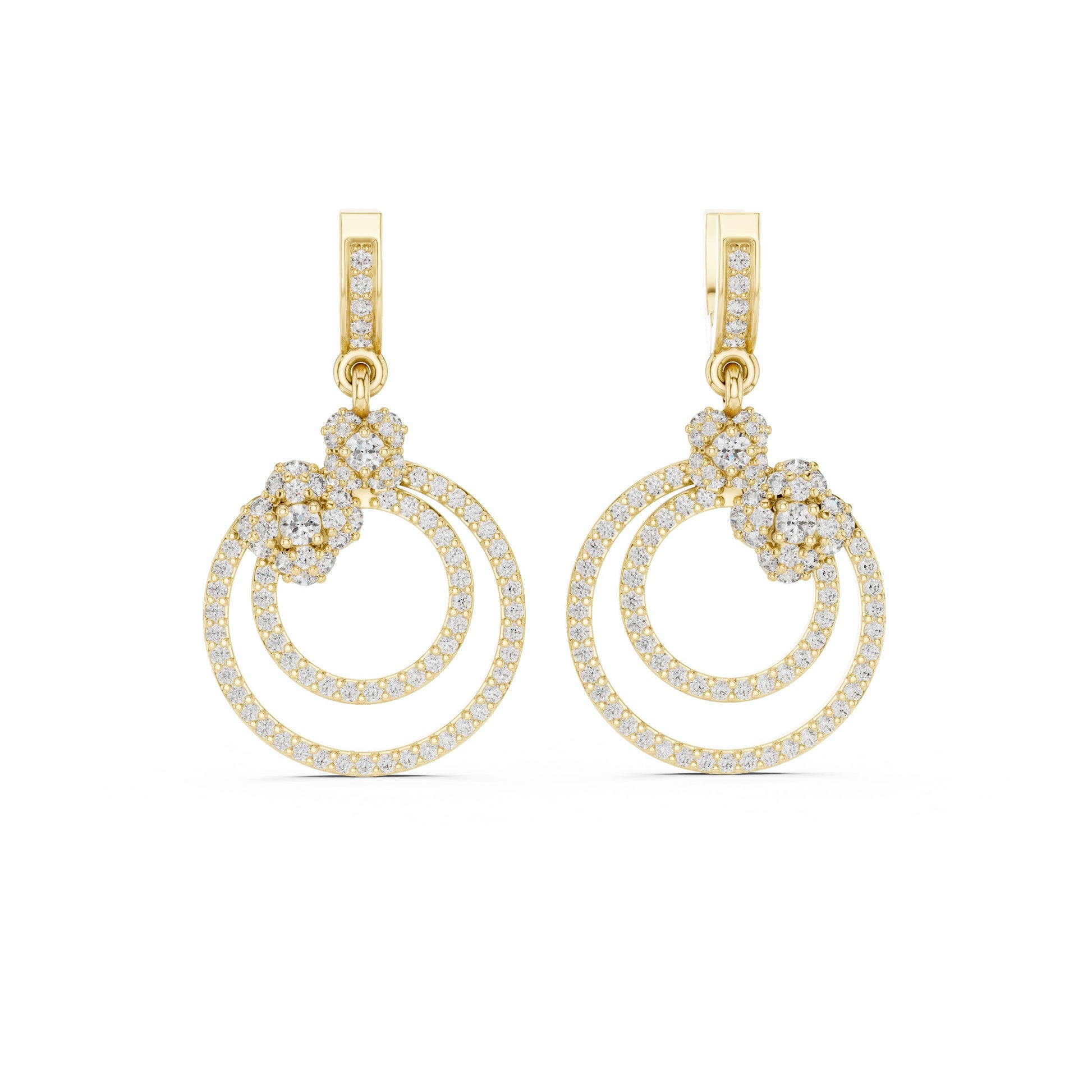 Round Dangle Lab Grown Diamond Earrings