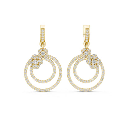 Round Dangle Lab Grown Diamond Earrings