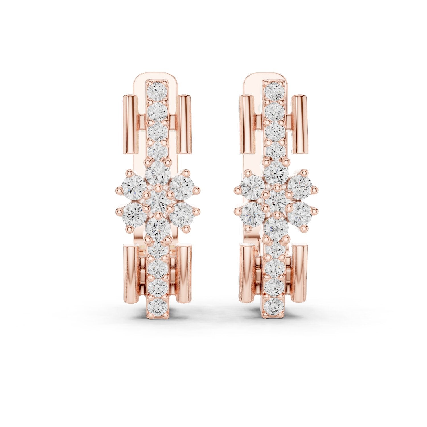 Round Huggie Lab Grown Diamond Earrings