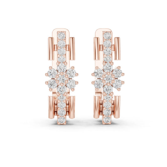 Round Huggie Lab Grown Diamond Earrings