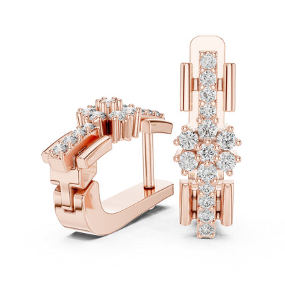 Round Huggie Lab Grown Diamond Earrings
