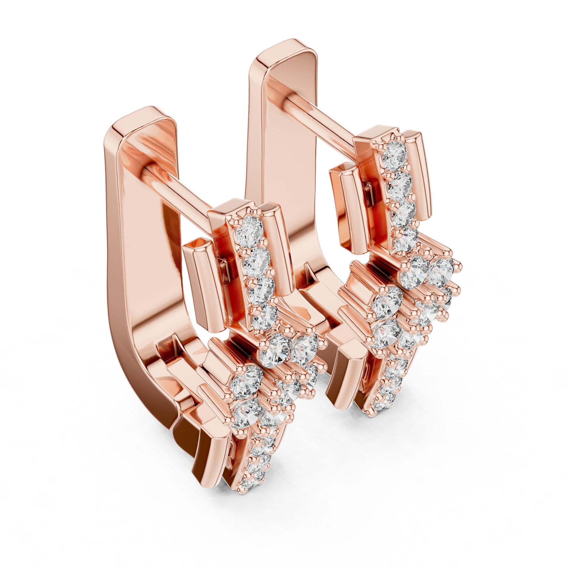 Round Huggie Lab Grown Diamond Earrings