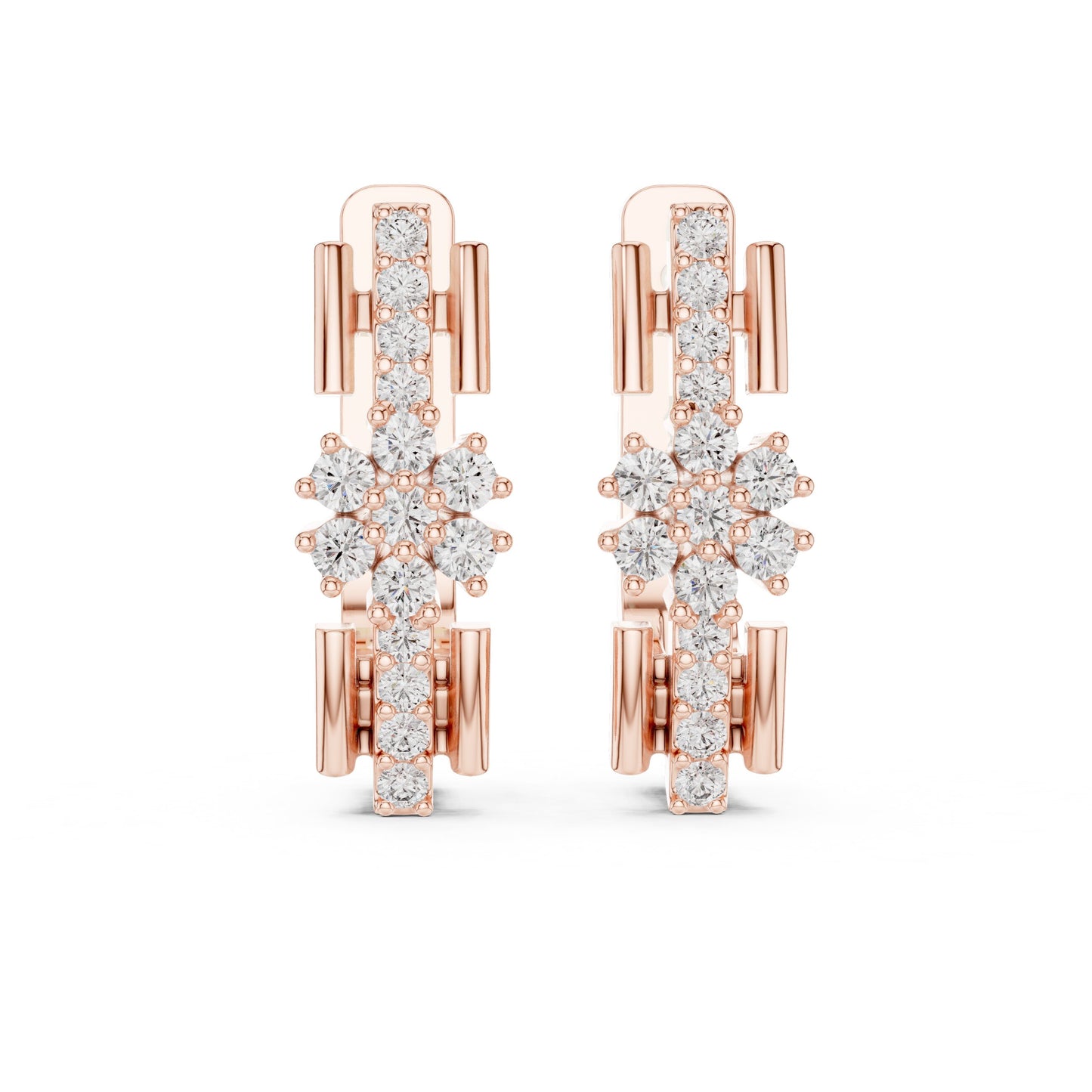 Round Huggie Lab Grown Diamond Earrings