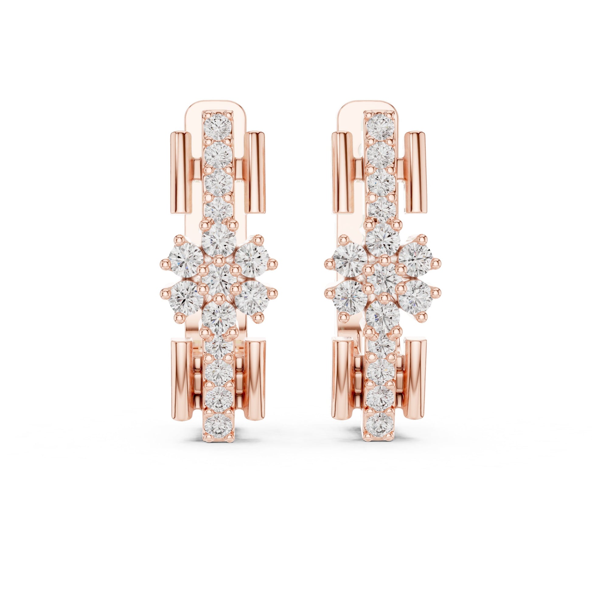 Round Huggie Lab Grown Diamond Earrings
