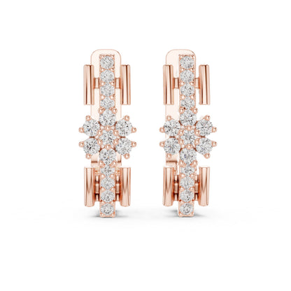 Round Huggie Lab Grown Diamond Earrings