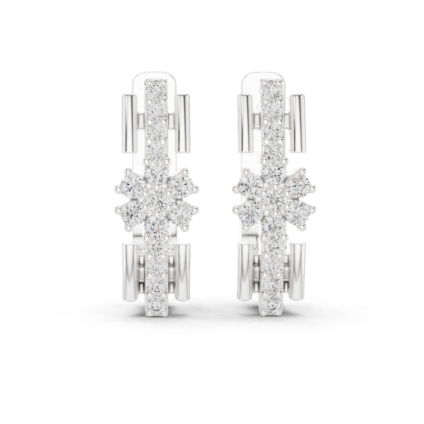 Round Huggie Lab Grown Diamond Earrings