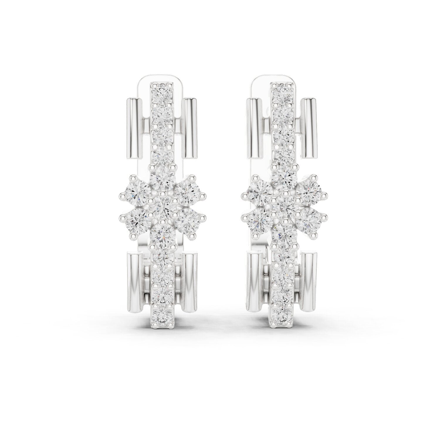 Round Huggie Lab Grown Diamond Earrings