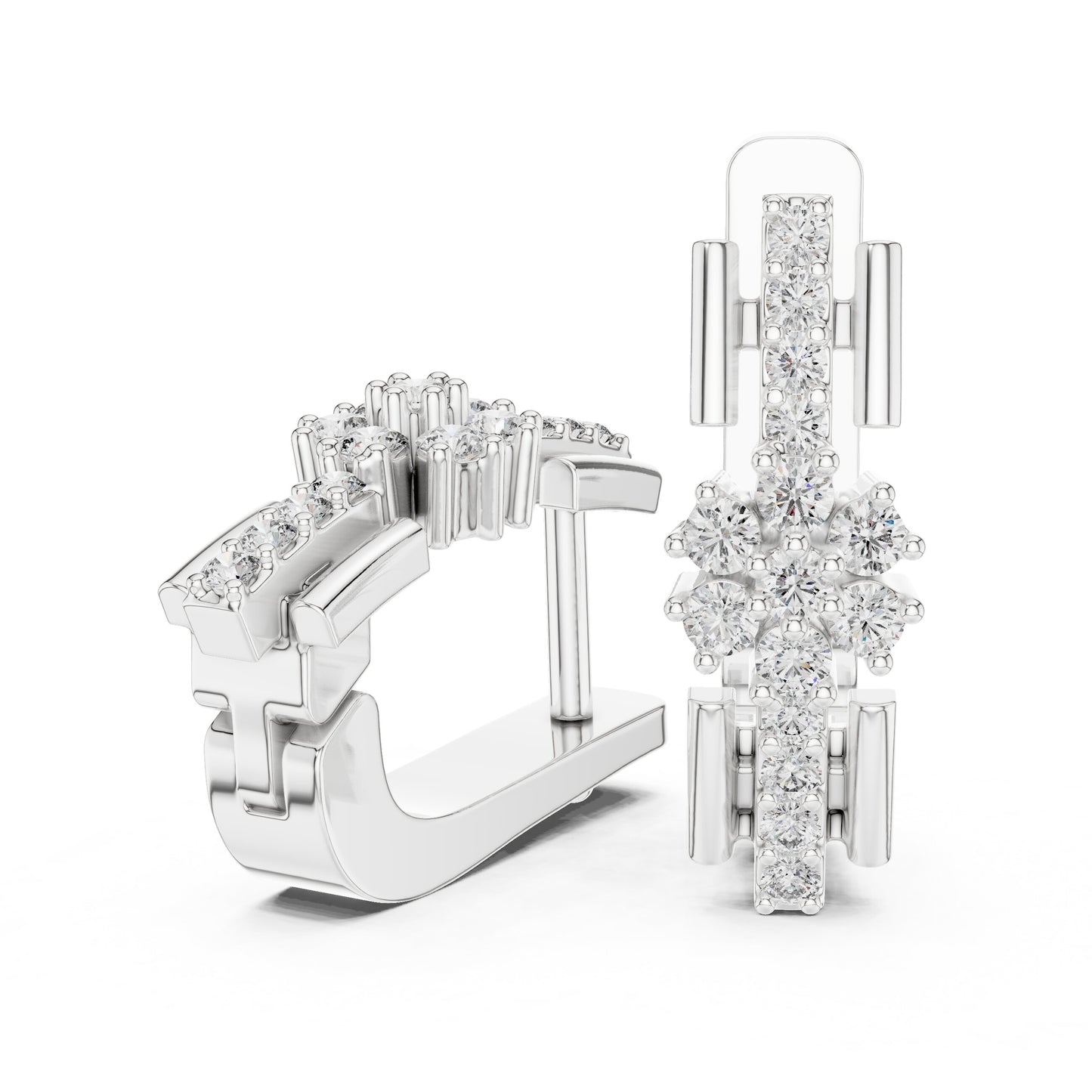 Round Huggie Lab Grown Diamond Earrings