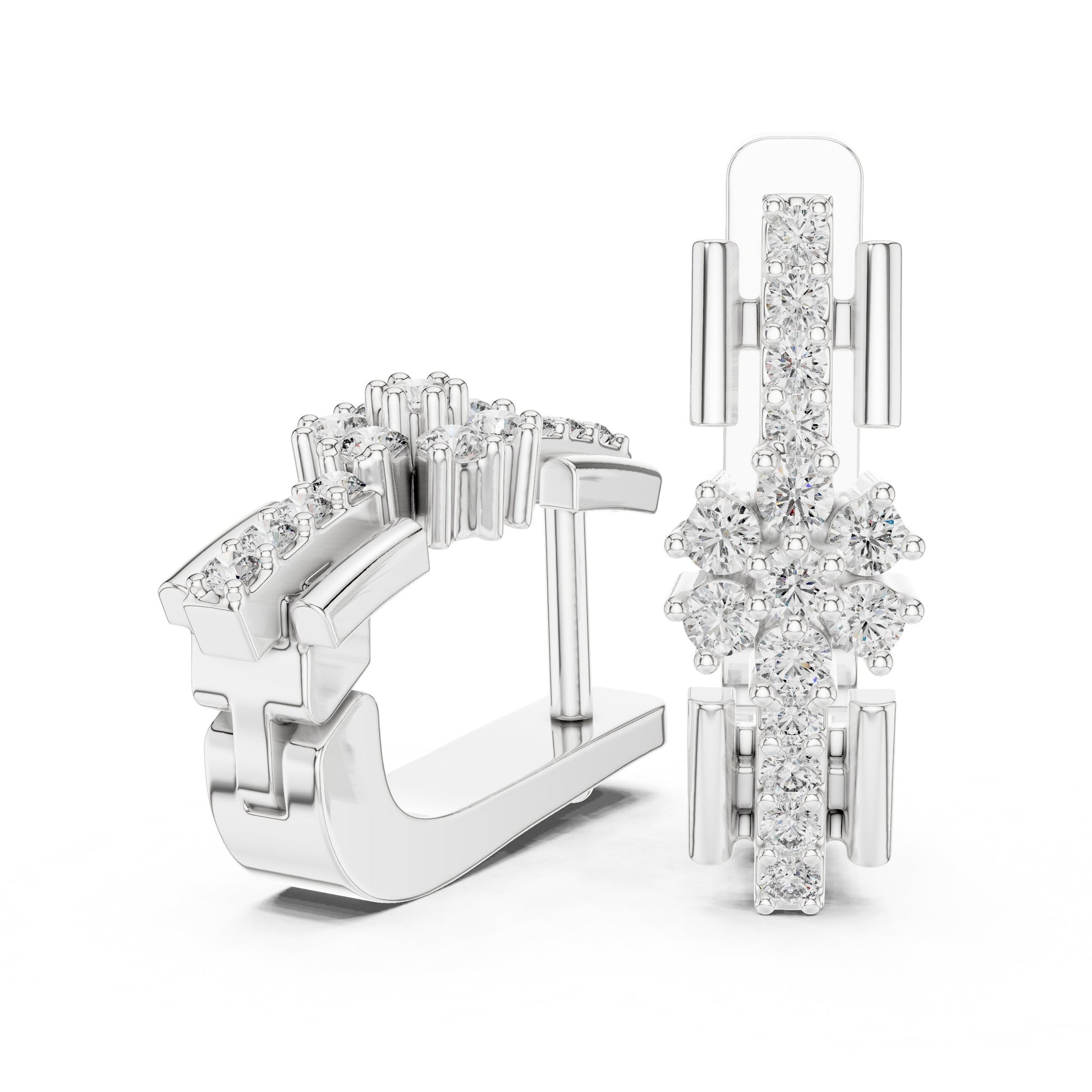 Round Huggie Lab Grown Diamond Earrings