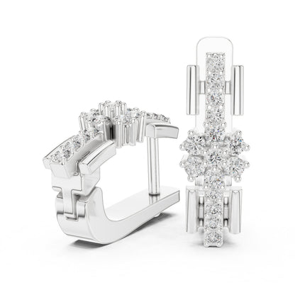 Round Huggie Lab Grown Diamond Earrings