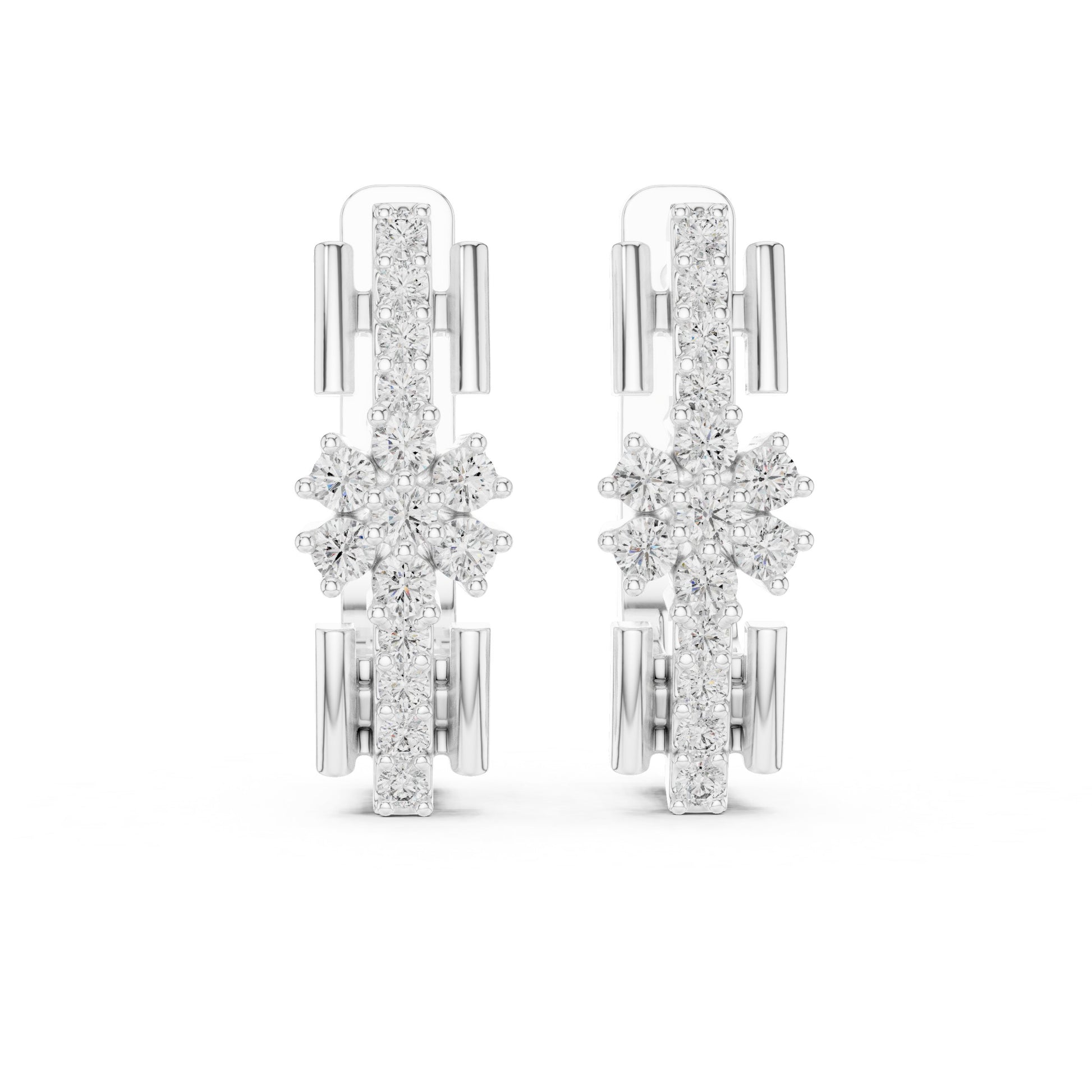 Round Huggie Lab Grown Diamond Earrings