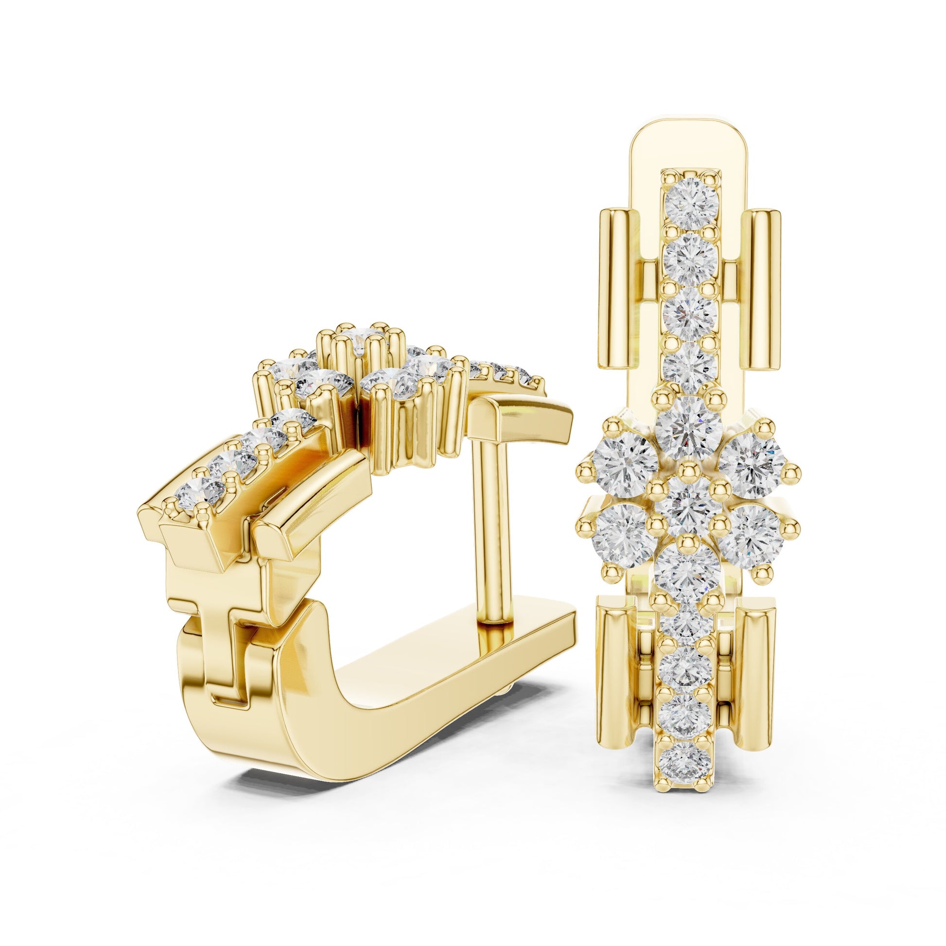 Round Huggie Lab Grown Diamond Earrings