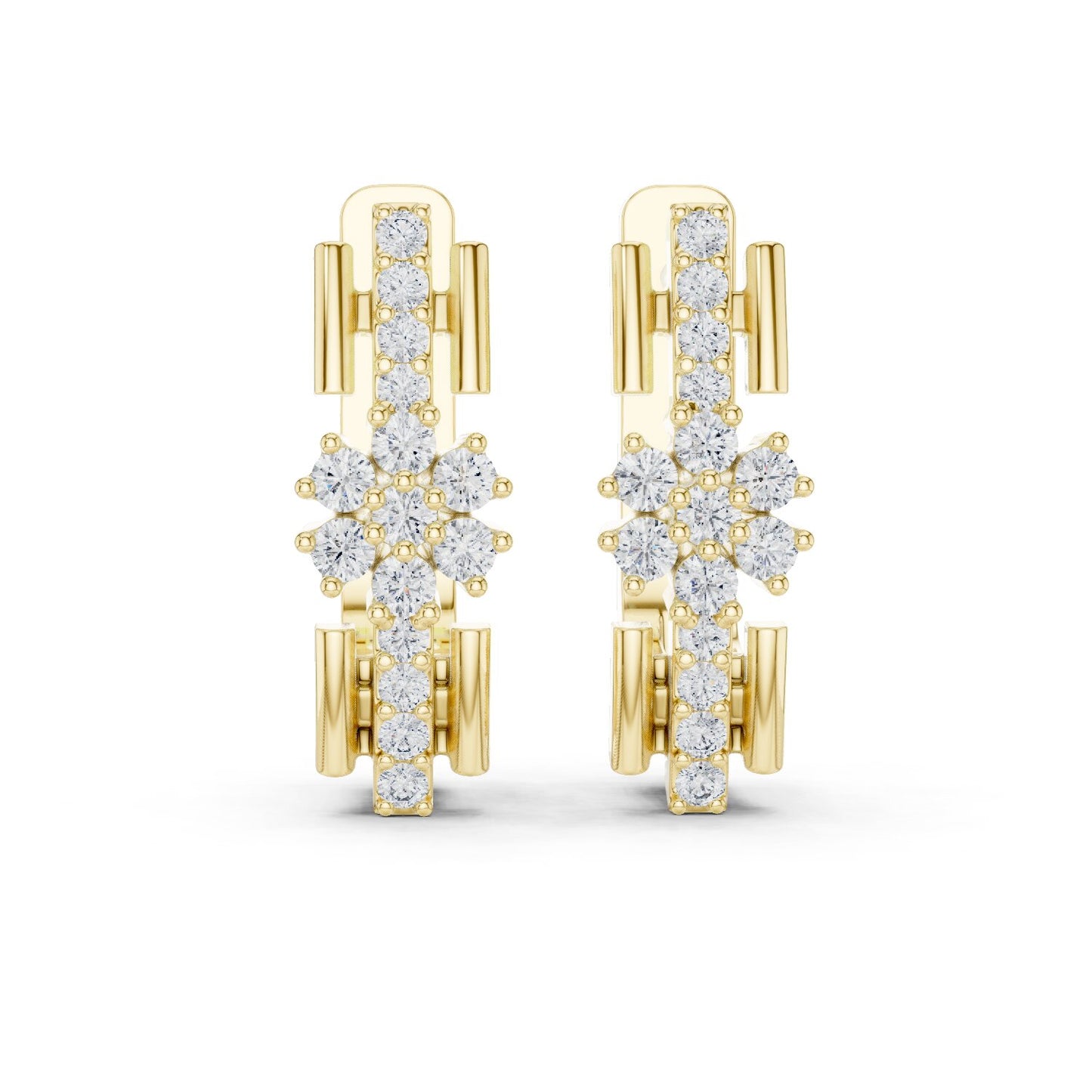 Round Huggie Lab Grown Diamond Earrings