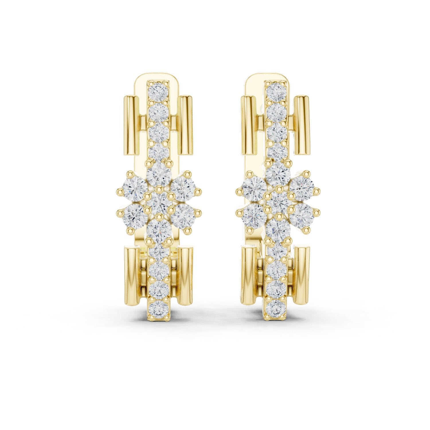 Round Huggie Lab Grown Diamond Earrings