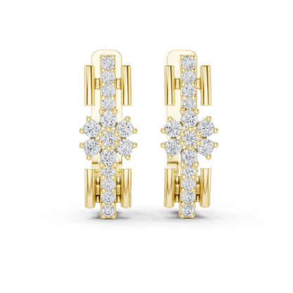 Round Huggie Lab Grown Diamond Earrings