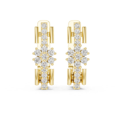 Round Huggie Lab Grown Diamond Earrings