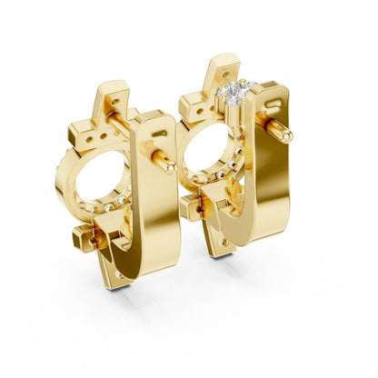 Round Stud Lab Grown Diamond Earrings