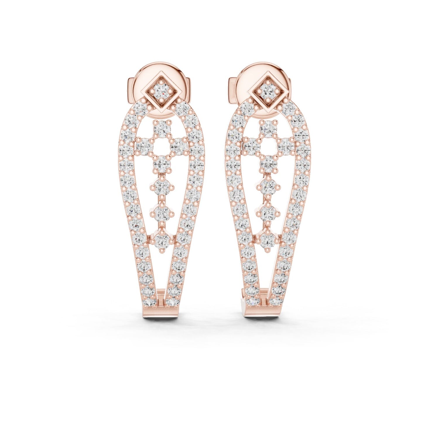 Round Hoop Lab Grown Diamond Earrings