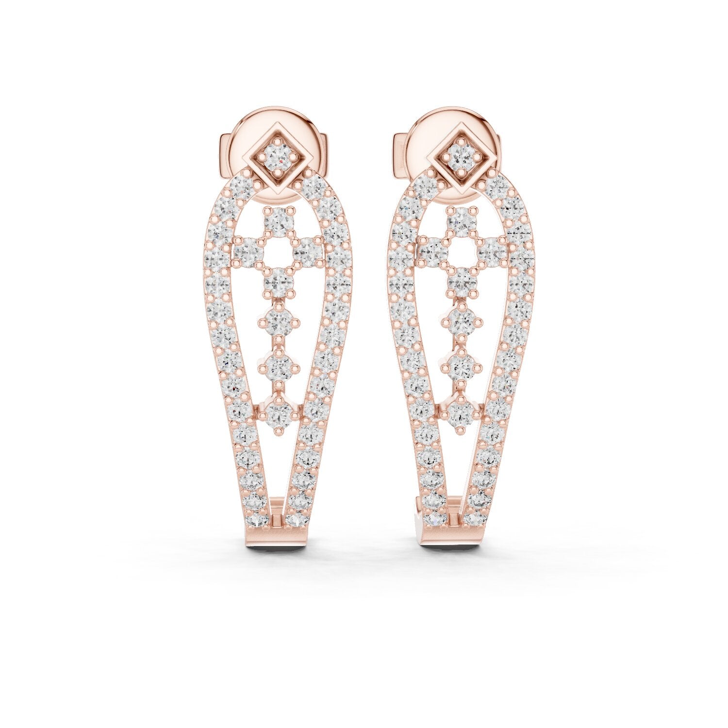 Round Hoop Lab Grown Diamond Earrings