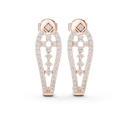 Round Hoop Lab Grown Diamond Earrings