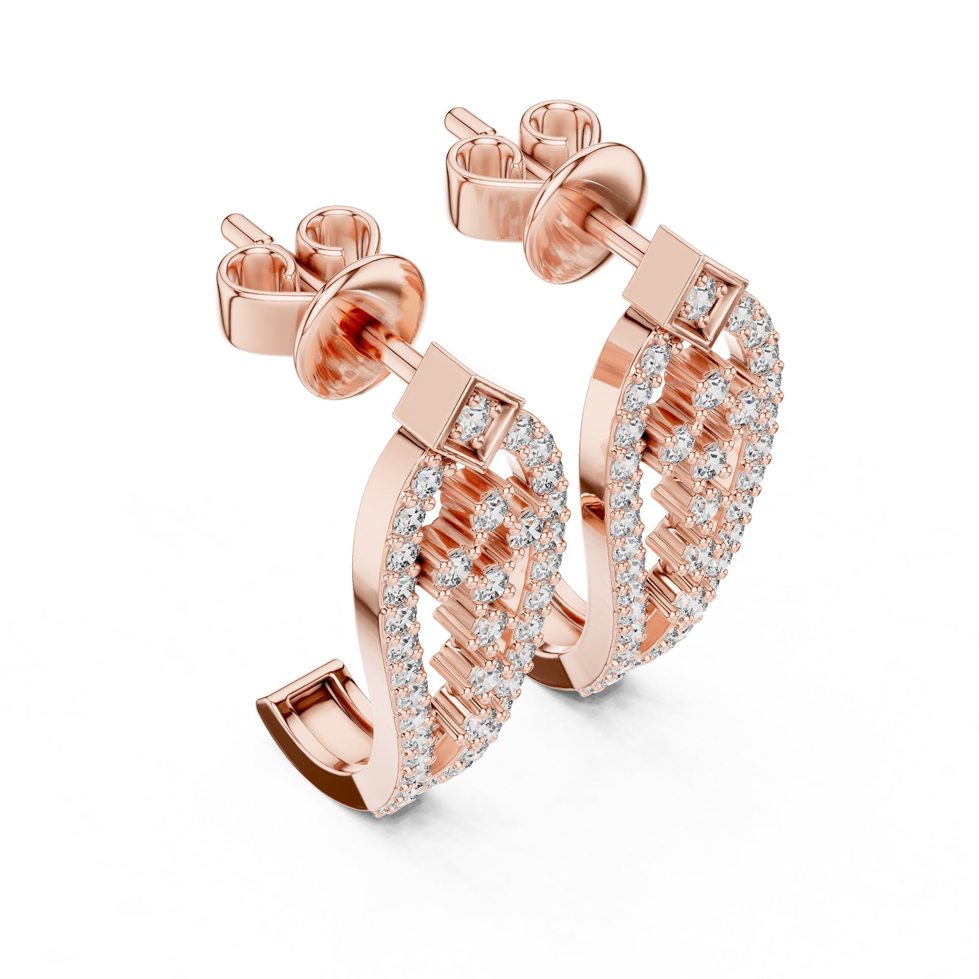 Round Hoop Lab Grown Diamond Earrings