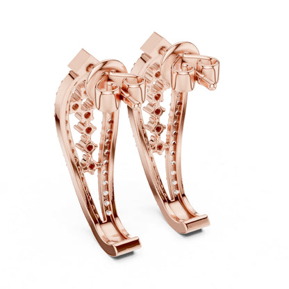 Round Hoop Lab Grown Diamond Earrings