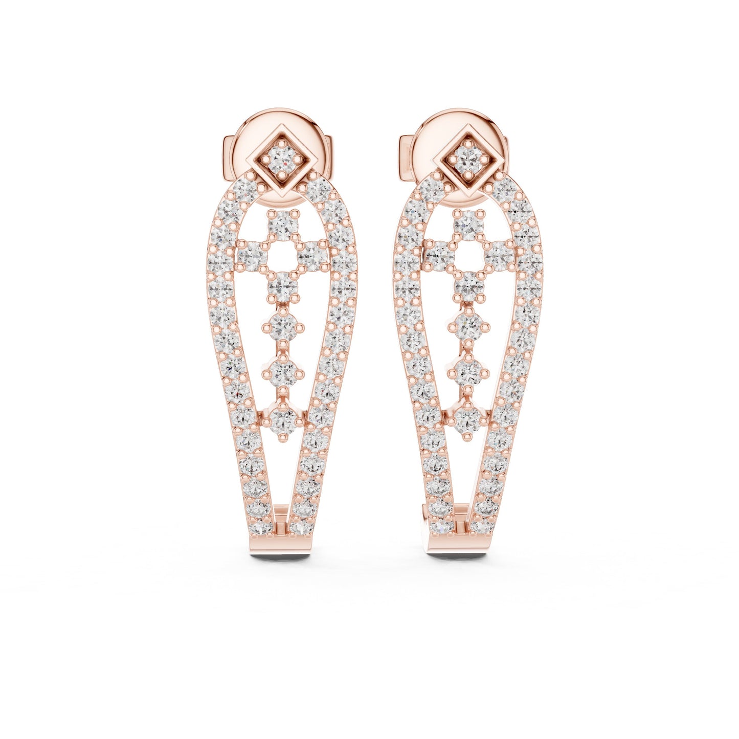 Round Hoop Lab Grown Diamond Earrings