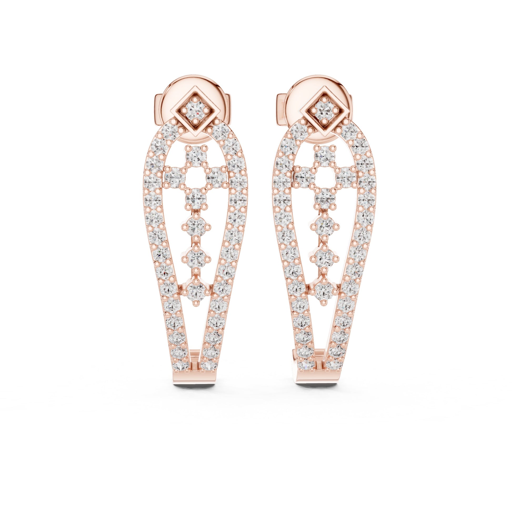Round Hoop Lab Grown Diamond Earrings