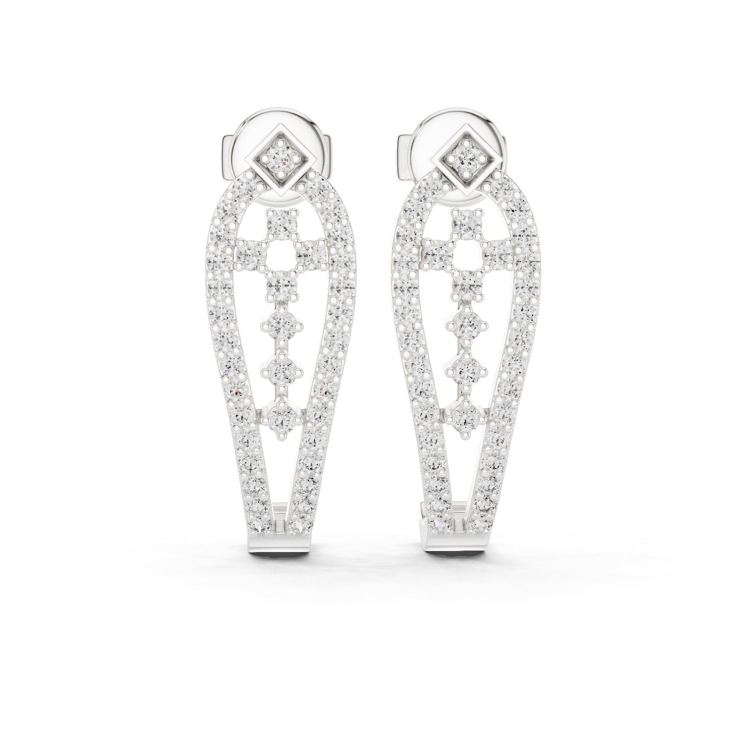 Round Hoop Lab Grown Diamond Earrings