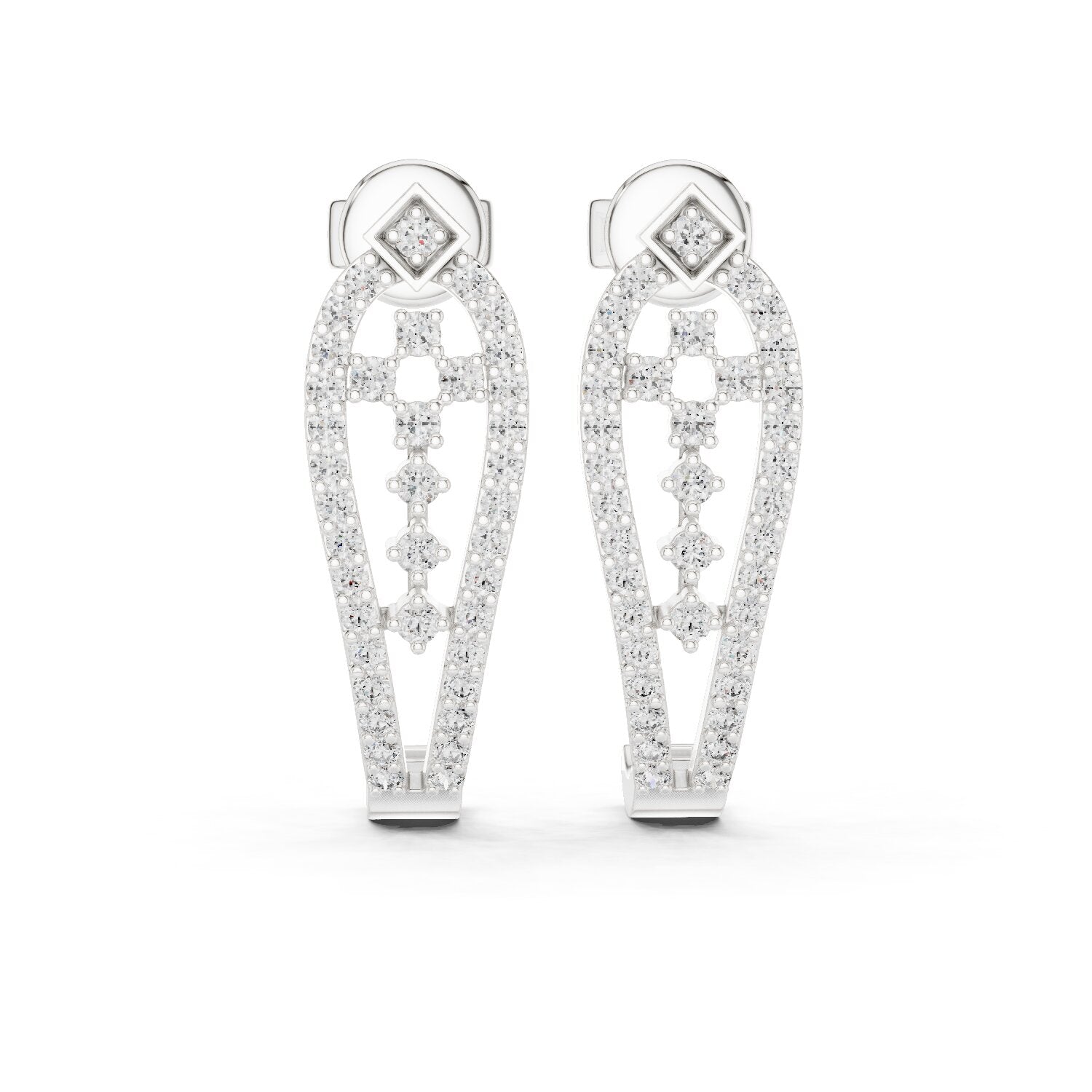 Round Hoop Lab Grown Diamond Earrings