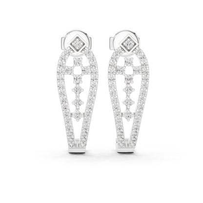 Round Hoop Lab Grown Diamond Earrings