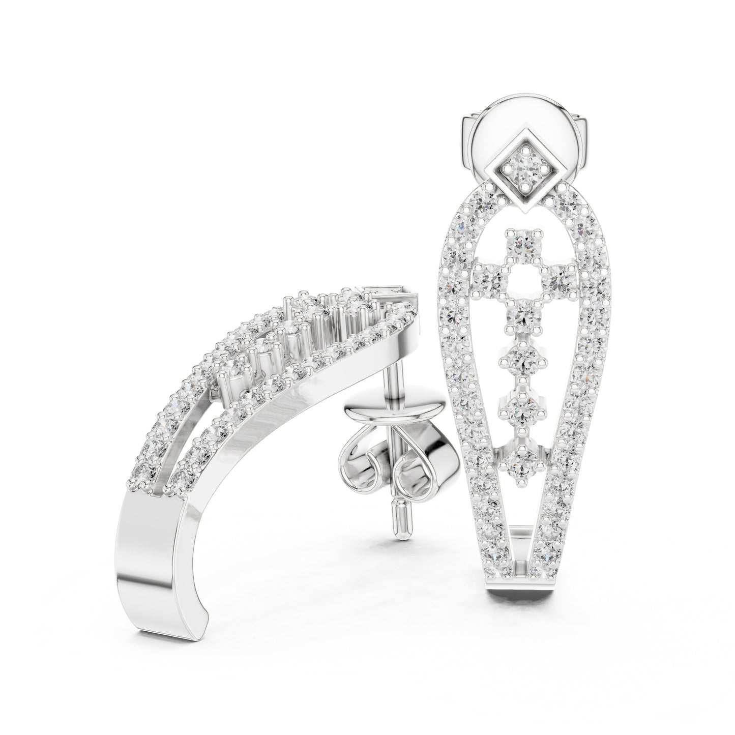Round Hoop Lab Grown Diamond Earrings
