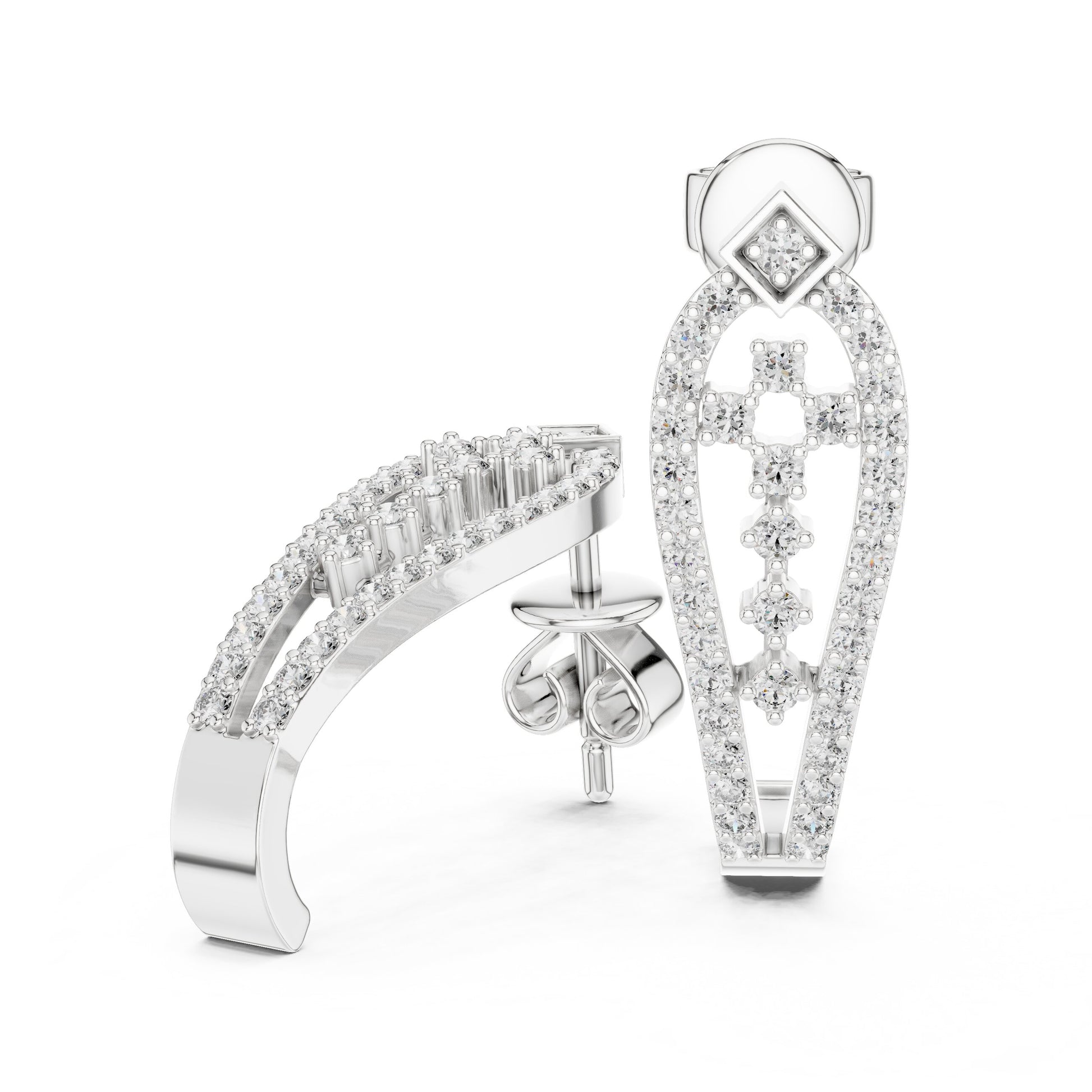 Round Hoop Lab Grown Diamond Earrings