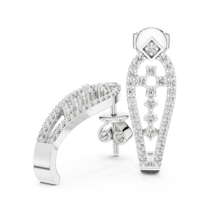 Round Hoop Lab Grown Diamond Earrings