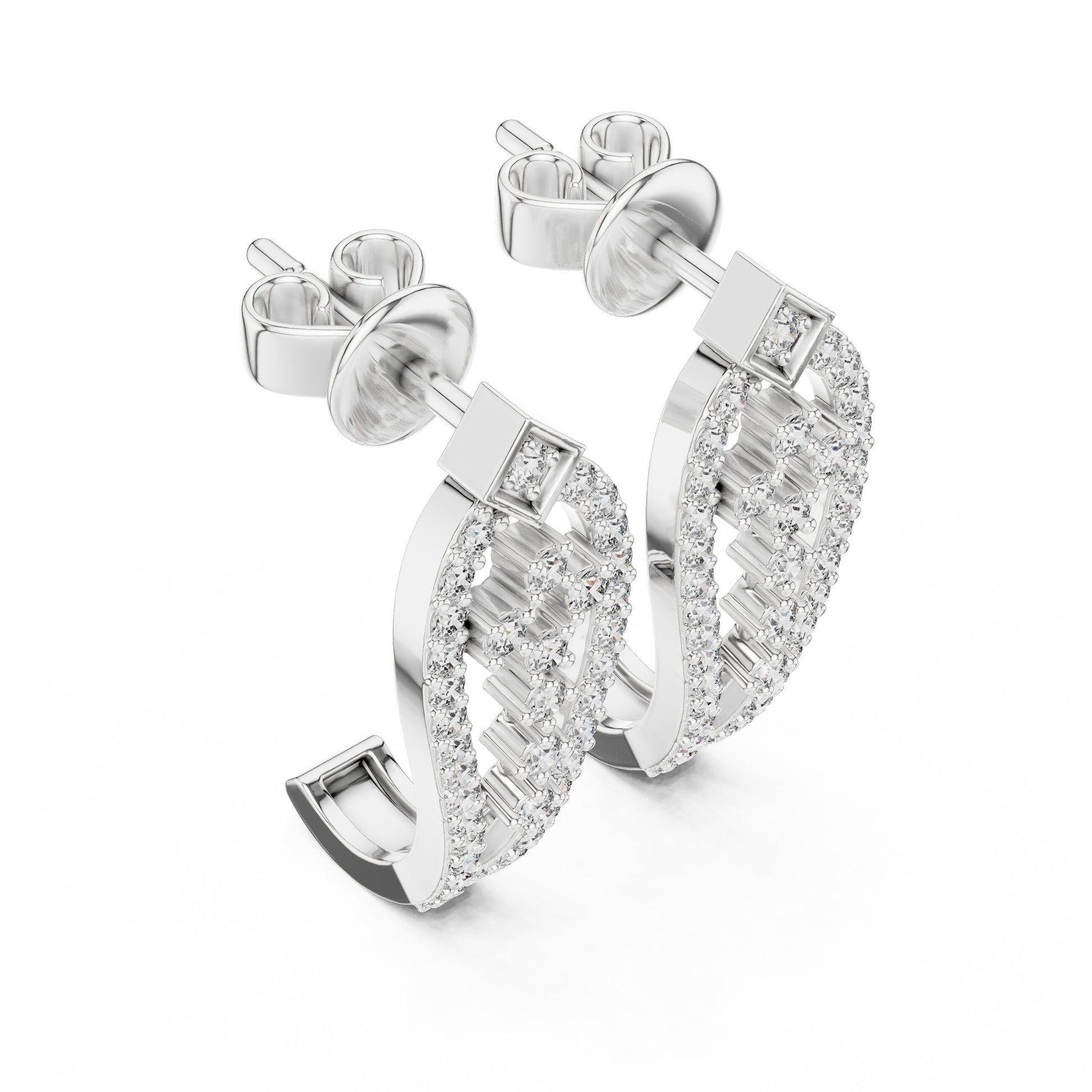 Round Hoop Lab Grown Diamond Earrings