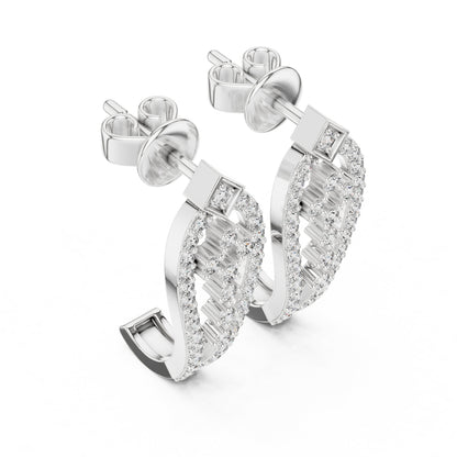 Round Hoop Lab Grown Diamond Earrings