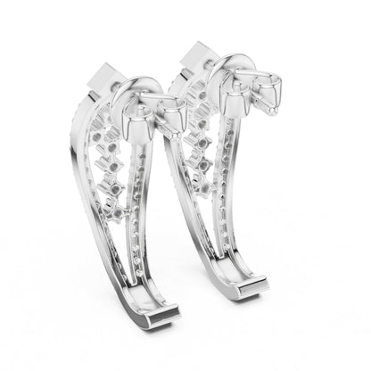 Round Hoop Lab Grown Diamond Earrings