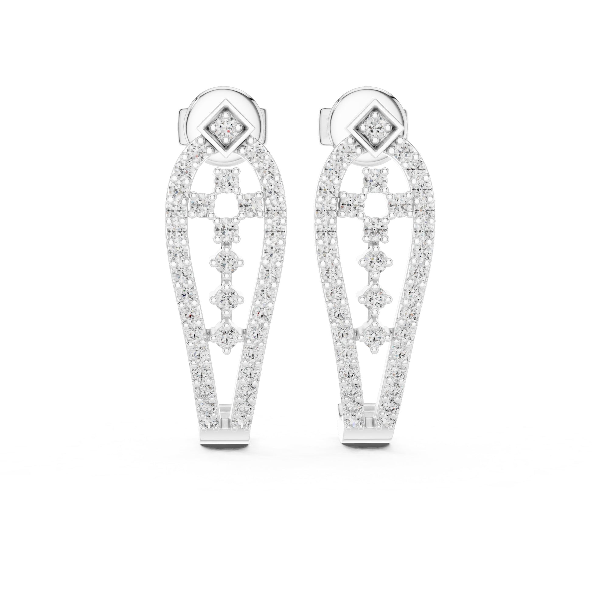 Round Hoop Lab Grown Diamond Earrings