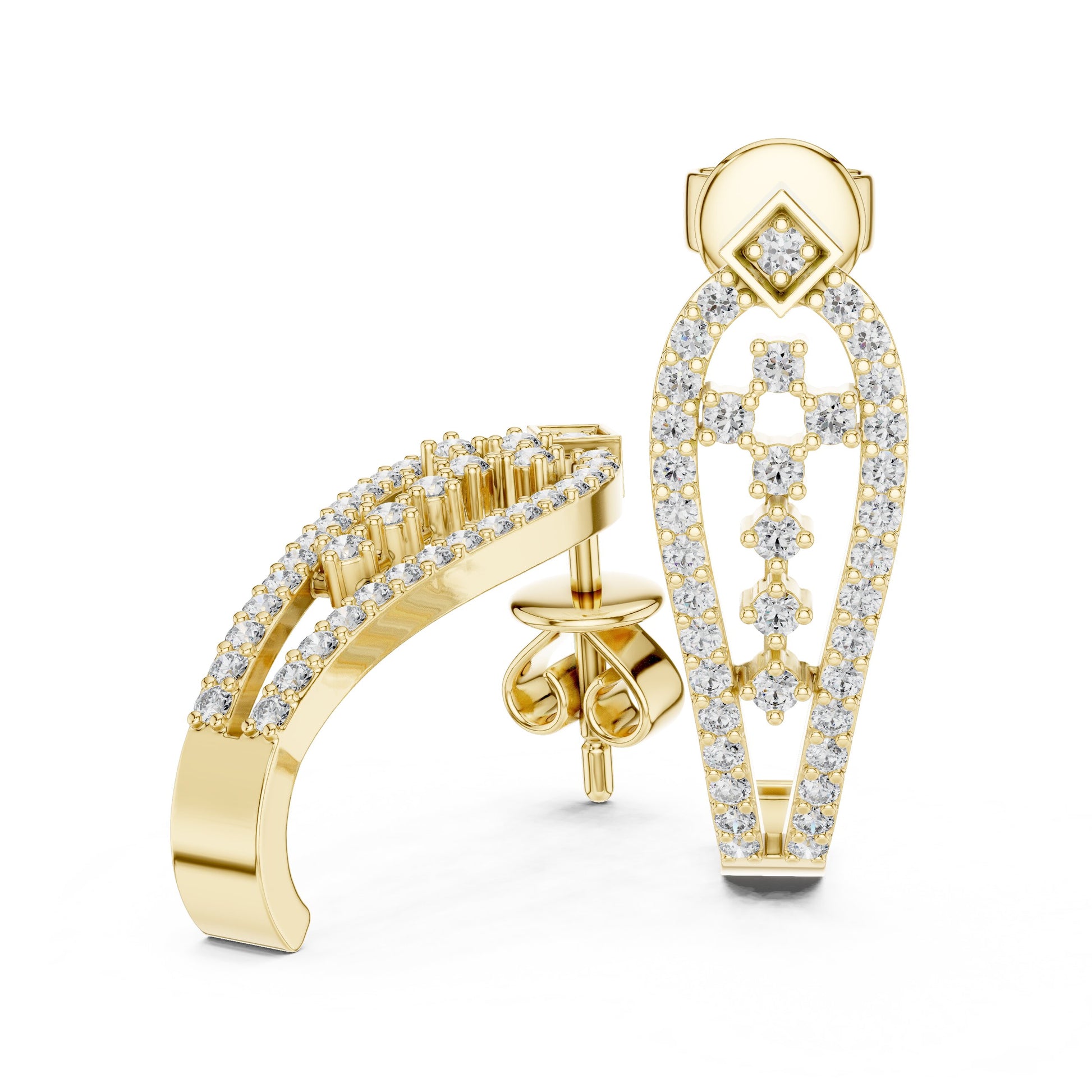 Round Hoop Lab Grown Diamond Earrings