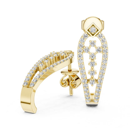 Round Hoop Lab Grown Diamond Earrings