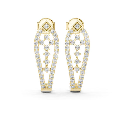 Round Hoop Lab Grown Diamond Earrings