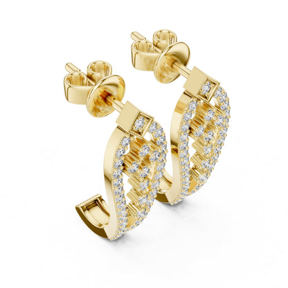 Round Hoop Lab Grown Diamond Earrings