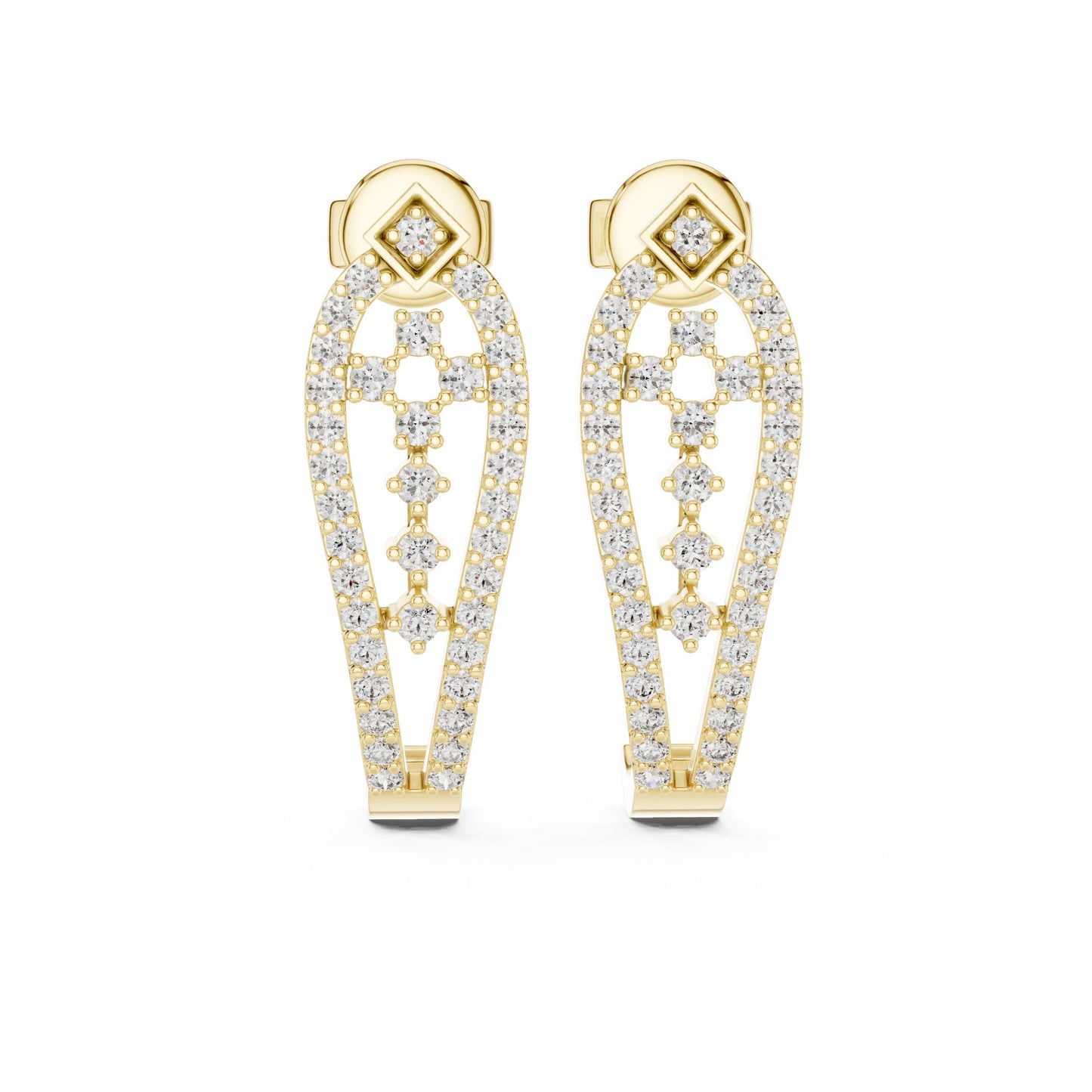 Round Hoop Lab Grown Diamond Earrings