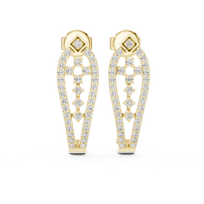 Round Hoop Lab Grown Diamond Earrings