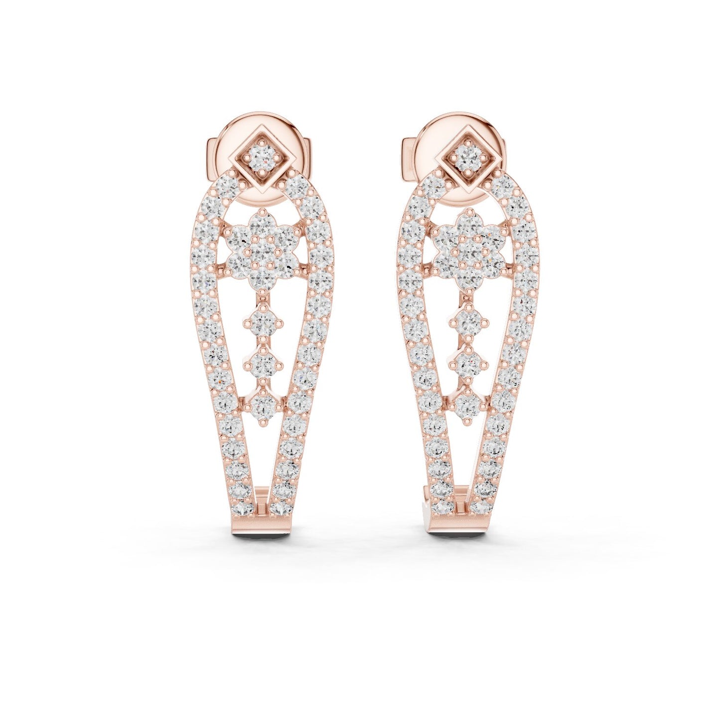 Round Jacket Lab Grown Diamond Earrings