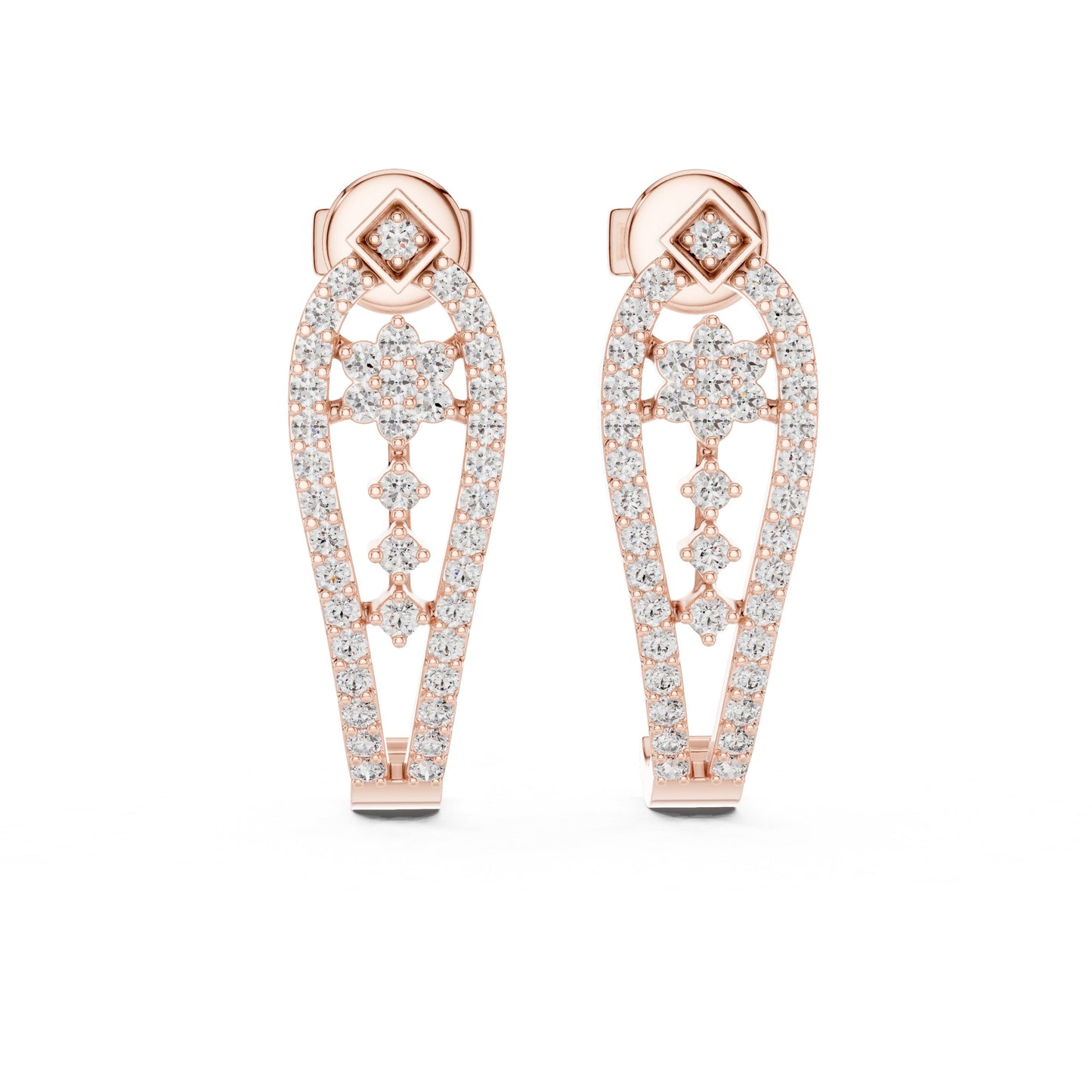Round Jacket Lab Grown Diamond Earrings