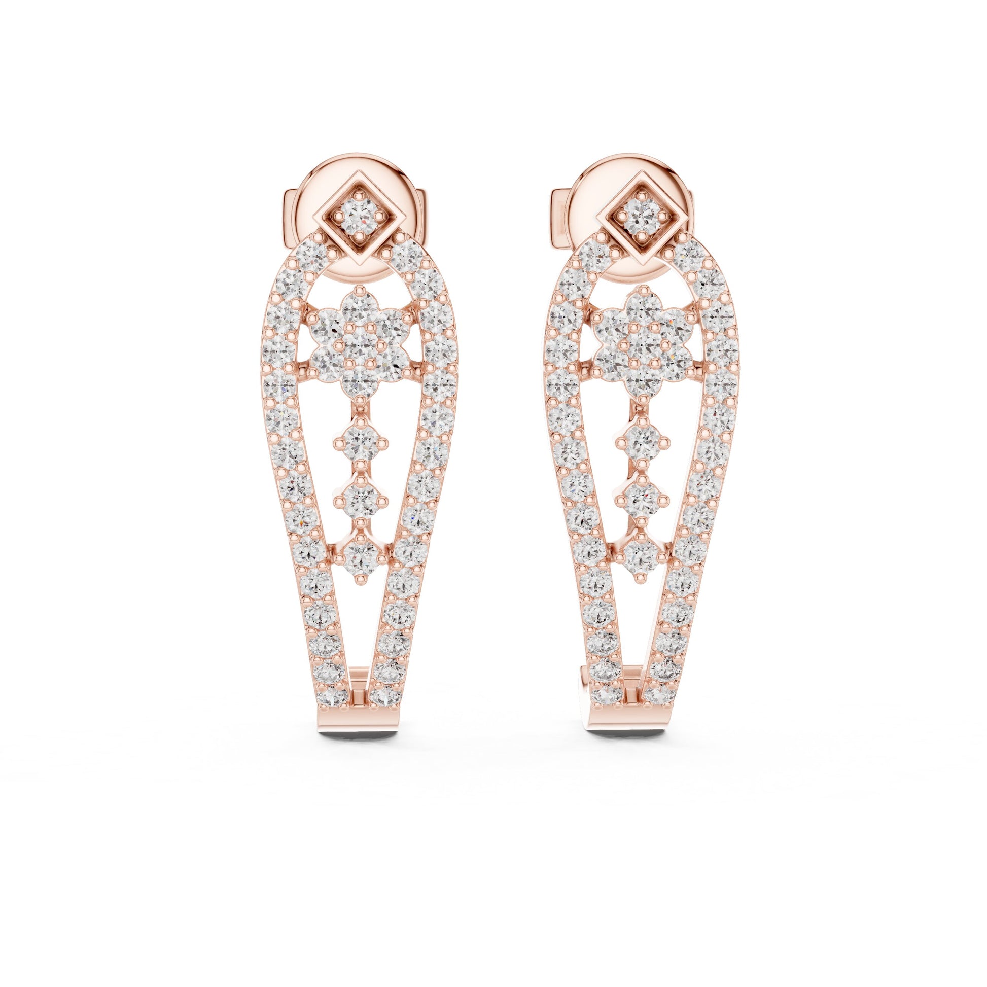 Round Jacket Lab Grown Diamond Earrings