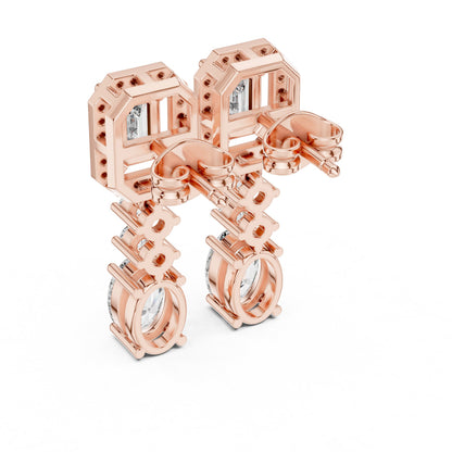 Mixed Shape Lab Grown Diamond Dangle Earrings