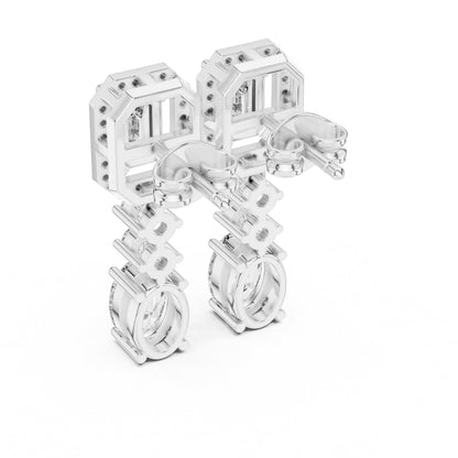 Mixed Shape Lab Grown Diamond Dangle Earrings