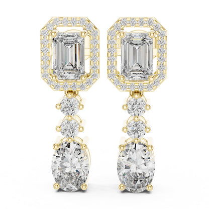 Mixed Shape Lab Grown Diamond Dangle Earrings
